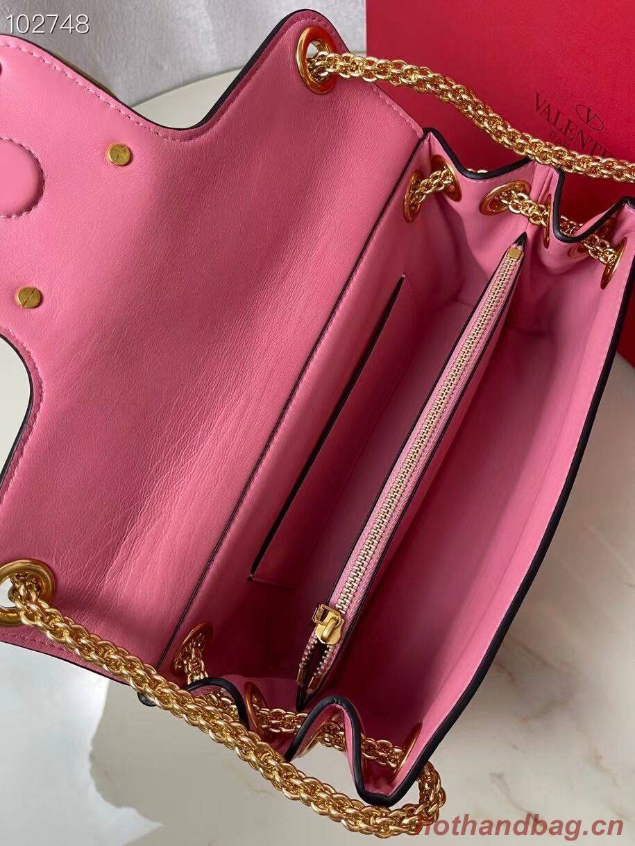 VALENTINO GARAVANI Stud Sign nappa Shoulder Bag NL098 pink VALENTINO GARAVANI Stud Sign nappa Shoulder Bag NL098 pink