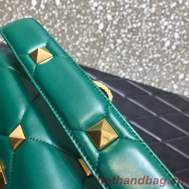 VALENTINO GARAVANI Roman Stud Napa sheepskin leather 1189S green