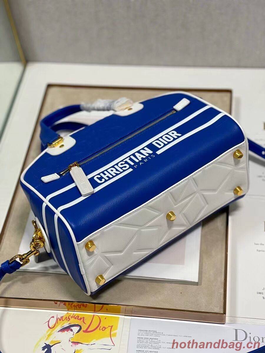 DIOR medium Embossing leather tote Bag A9200 blue DIOR medium Embossing leather tote Bag A9200 blue