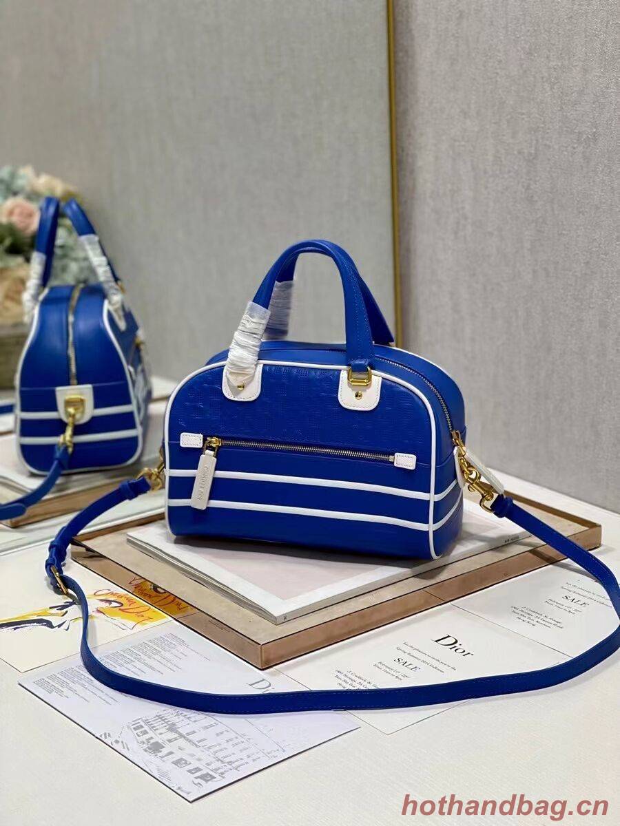 DIOR medium Embossing leather tote Bag A9200 blue DIOR medium Embossing leather tote Bag A9200 blue