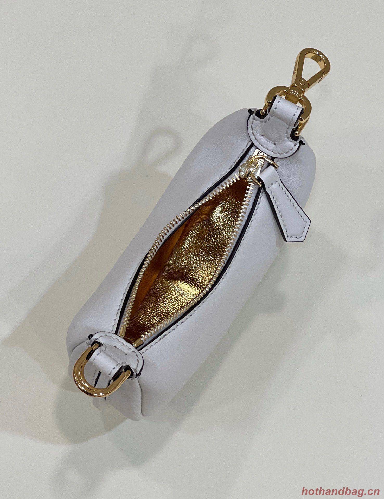 Fendi Praphy Original Leather Big FENDI Logo Mini Bag 80056S White Fendi Praphy Original Leather Big FENDI Logo Mini Bag 80056S White