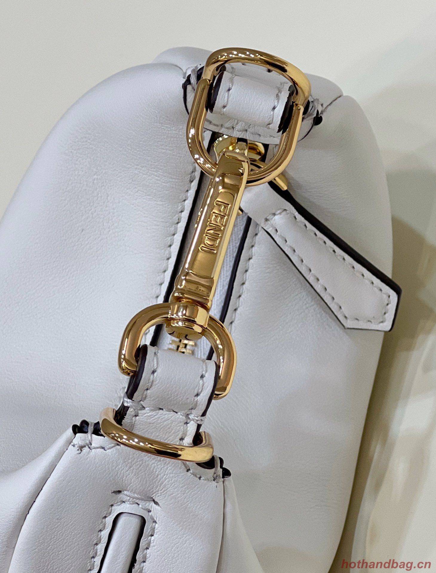 Fendi Praphy Original Leather Big FENDI Logo Mini Bag 80056S White Fendi Praphy Original Leather Big FENDI Logo Mini Bag 80056S White