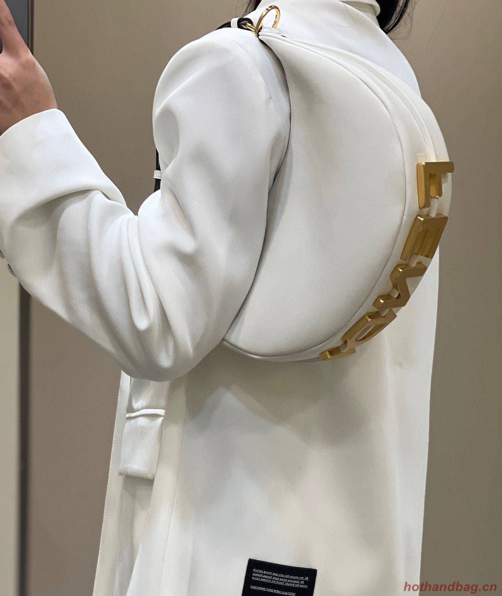 Fendi Praphy Original Leather Big Logo Bag 80056M White Fendi Praphy Original Leather Big Logo Bag 80056M White