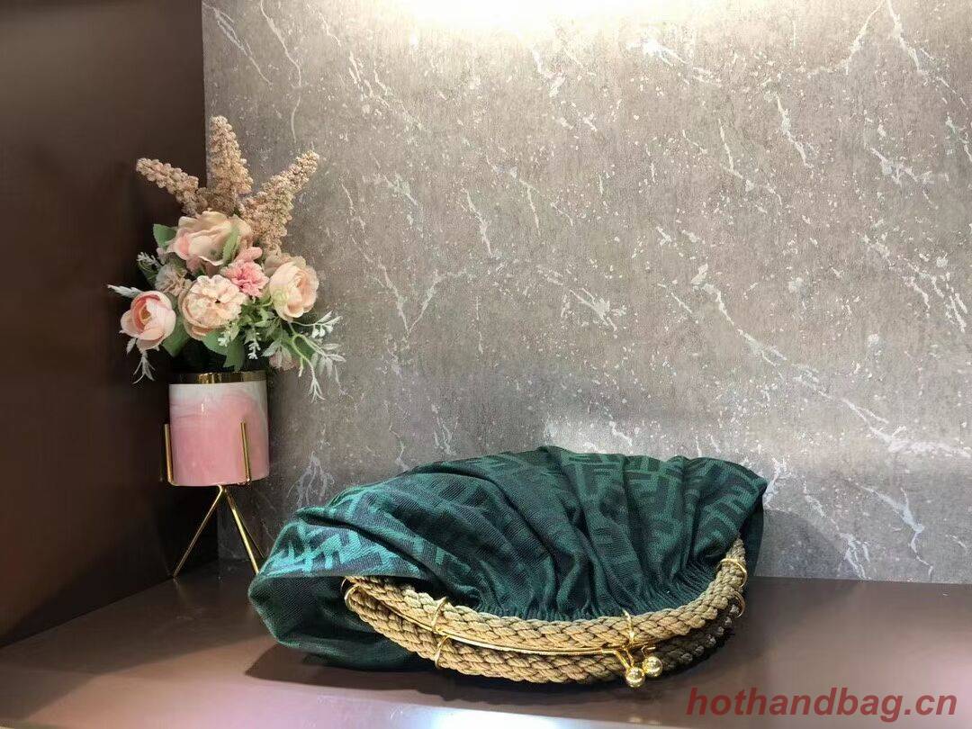 FENDI leather bag F7641 green FENDI leather bag F7641 green