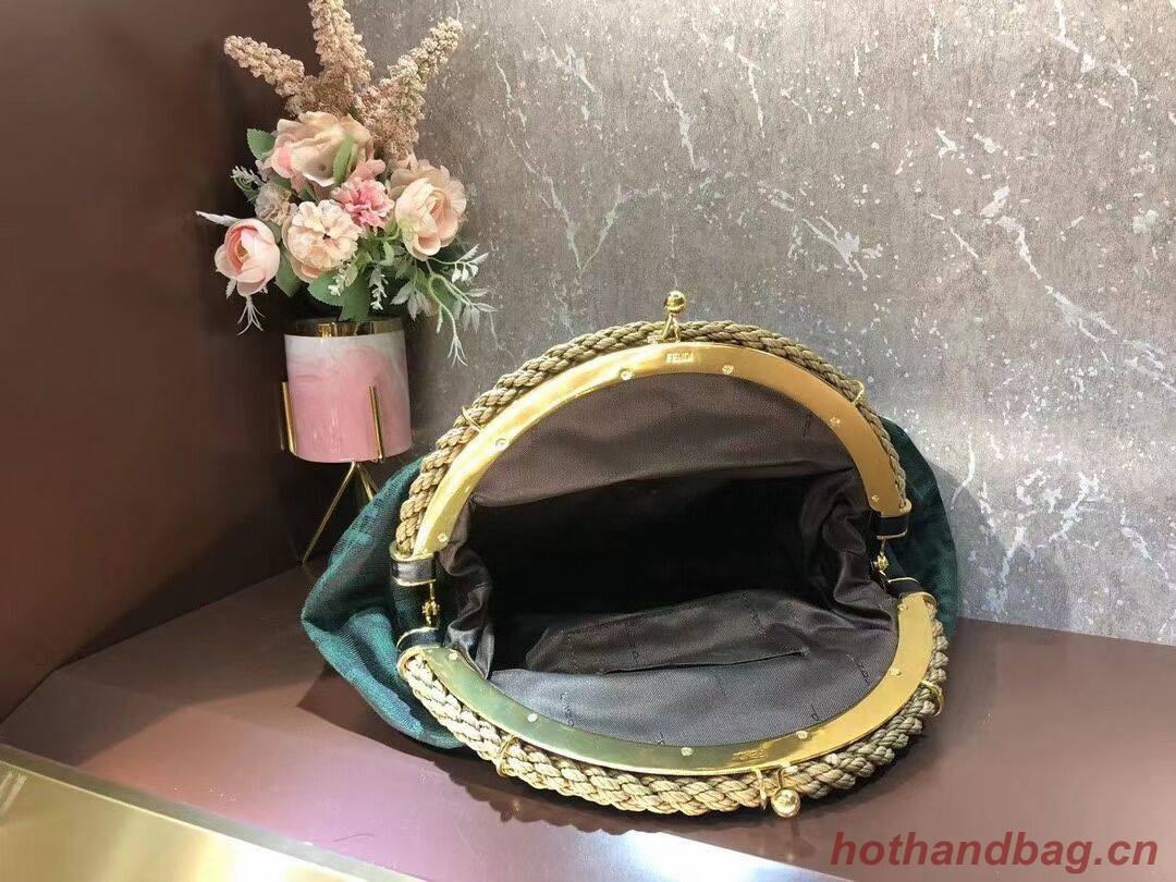 FENDI leather bag F7641 green FENDI leather bag F7641 green