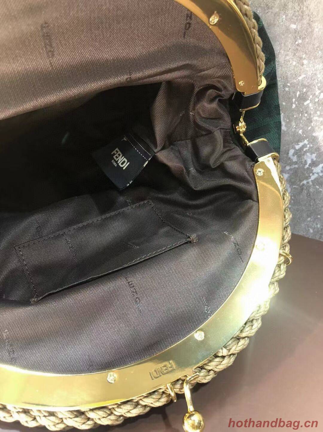 FENDI leather bag F7641 green FENDI leather bag F7641 green