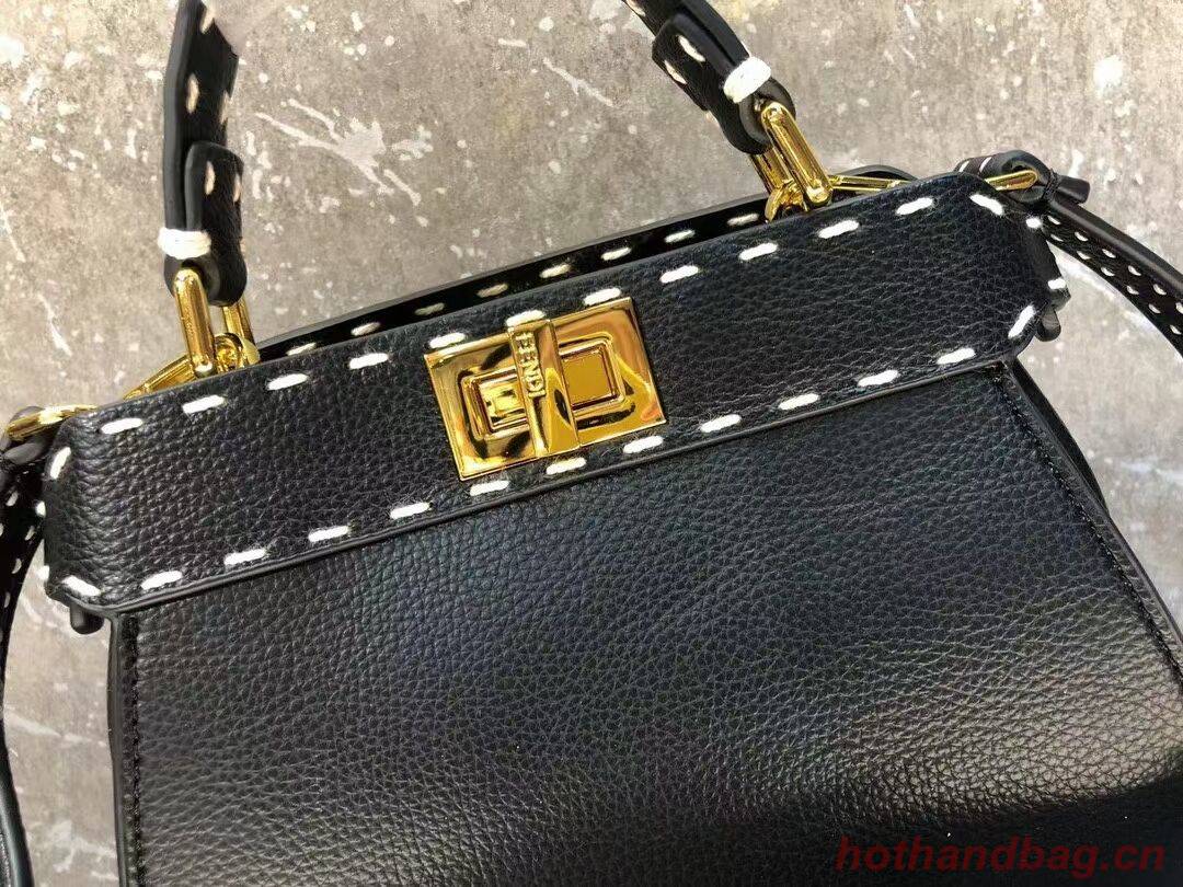 Fendi Peekaboo ISeeU Small leather bag F8636 BLACK Fendi Peekaboo ISeeU Small leather bag F8636 BLACK