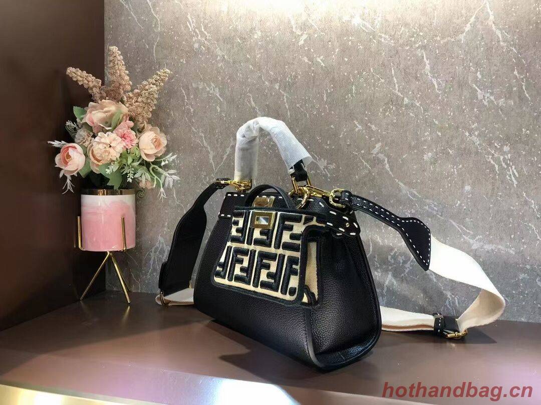 Fendi Peekaboo ISeeU Small leather bag F8636 BLACK Fendi Peekaboo ISeeU Small leather bag F8636 BLACK