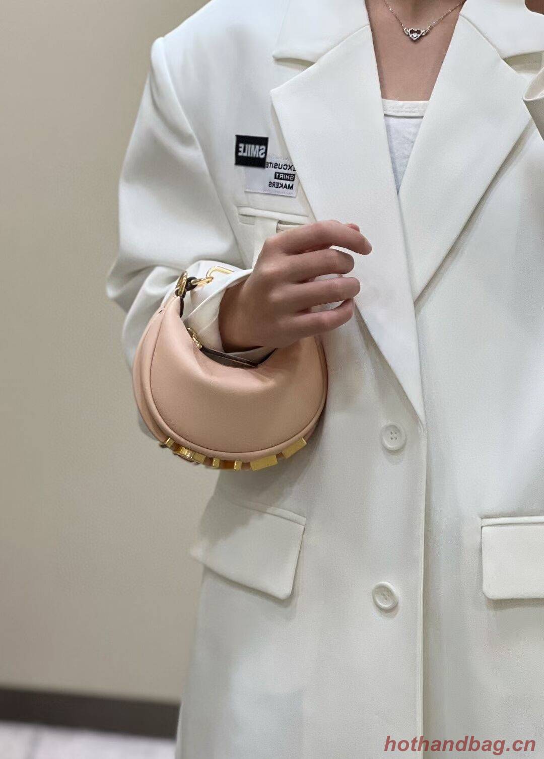 Fendi Nano Fendigraphy Pink leather charm 7AS089A Fendi Nano Fendigraphy Pink leather charm 7AS089A