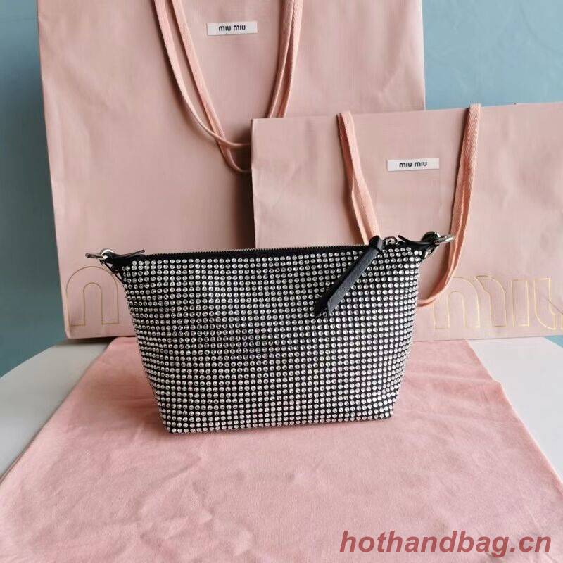 miu miu Leather Shoulder Bag 6BC203 black miu miu Leather Shoulder Bag 6BC203 black