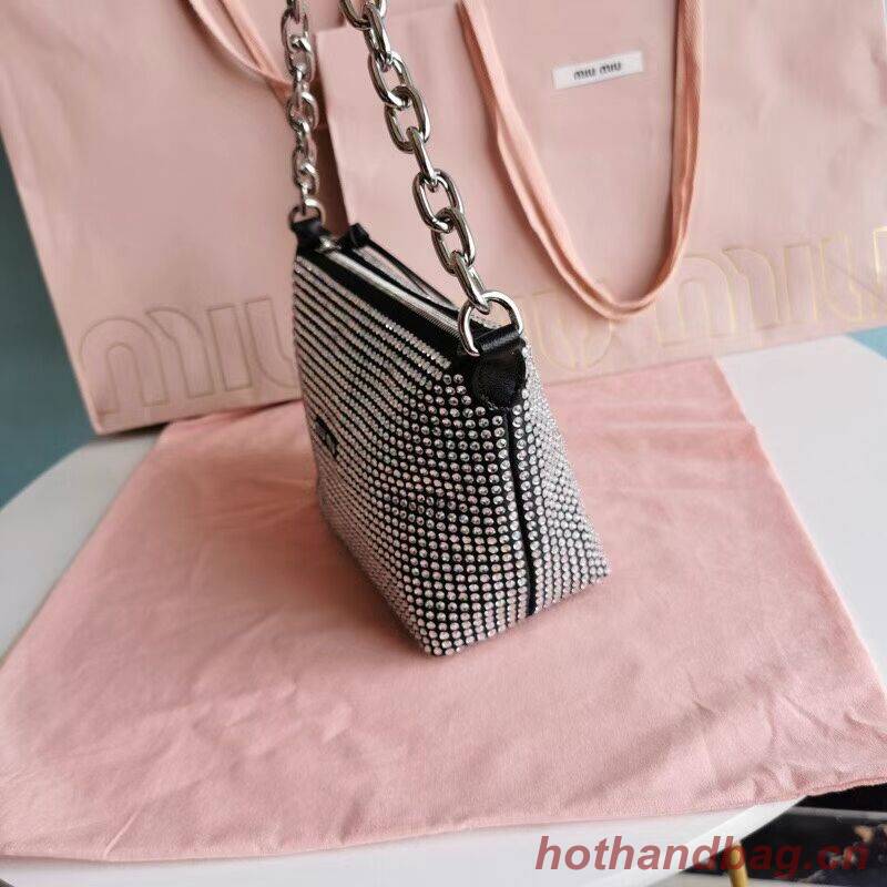 miu miu Leather Shoulder Bag 6BC203 black miu miu Leather Shoulder Bag 6BC203 black