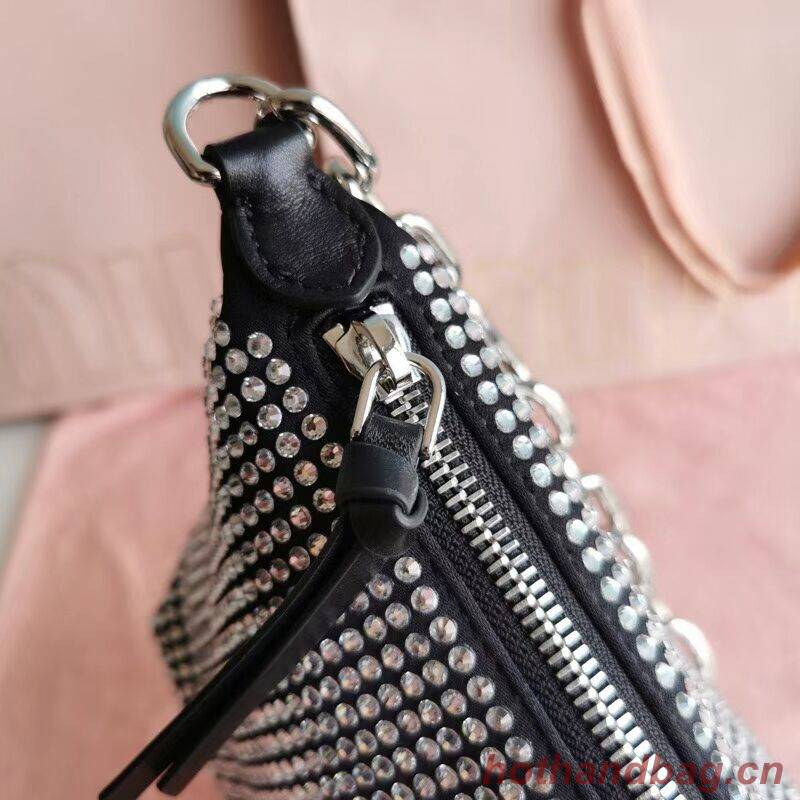 miu miu Leather Shoulder Bag 6BC203 black miu miu Leather Shoulder Bag 6BC203 black