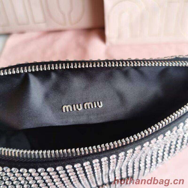 miu miu Leather Shoulder Bag 6BC203 black miu miu Leather Shoulder Bag 6BC203 black