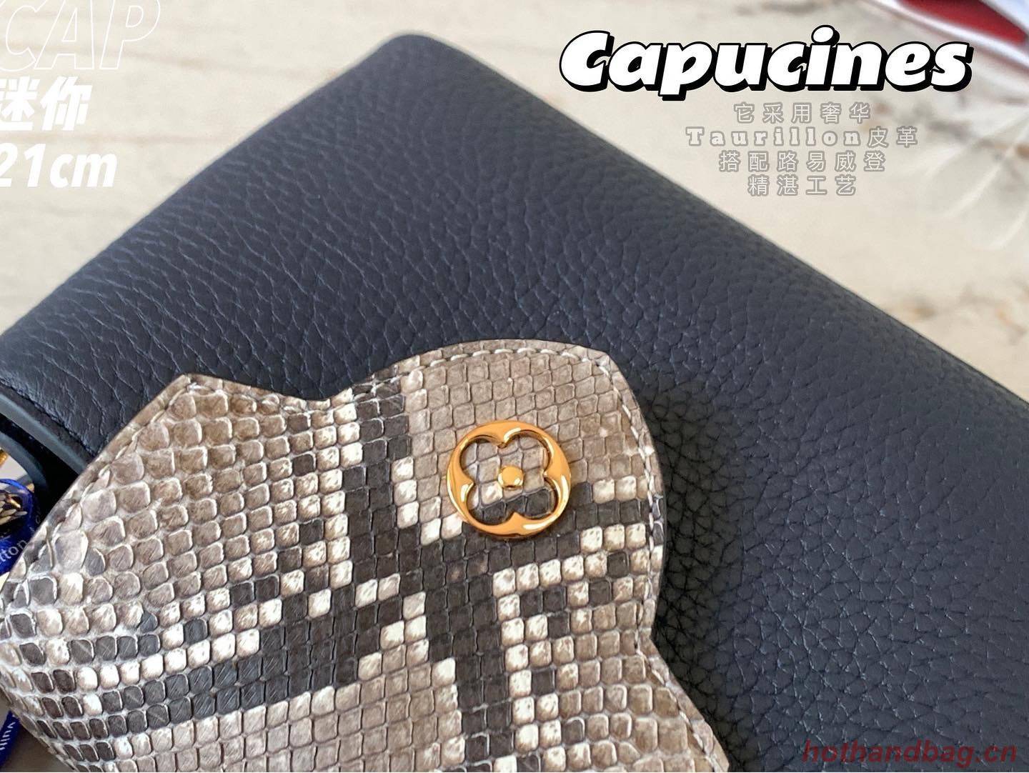 Louis Vuitton CAPUCINES PM Original Python Leather N80041 Navy Louis Vuitton CAPUCINES PM Original Python Leather N80041 Navy