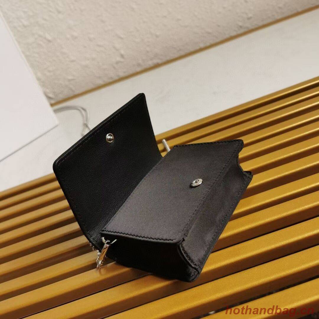 Prada leather small-bag with artificial crystals shoulder bag 1NE124 Black Prada leather small-bag with artificial crystals shoulder bag 1NE124 Black