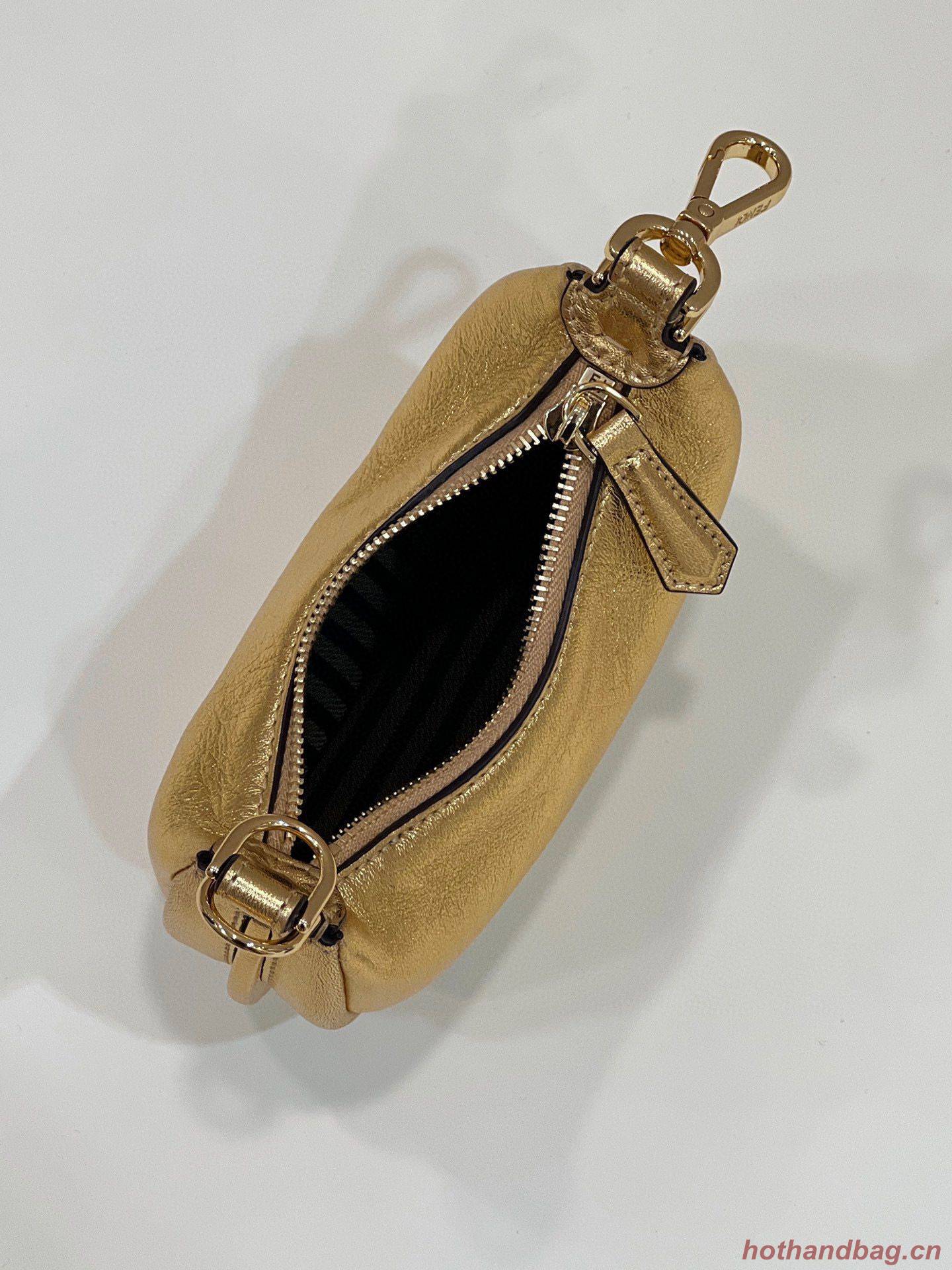 Fendi Praphy Original Leather Big FENDI Logo Mini Bag 80056S Gold Fendi Praphy Original Leather Big FENDI Logo Mini Bag 80056S Gold