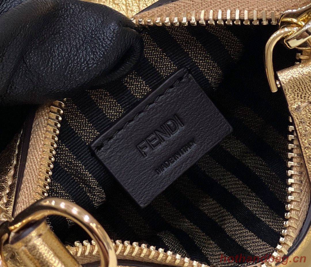 Fendi Praphy Original Leather Big FENDI Logo Mini Bag 80056S Gold Fendi Praphy Original Leather Big FENDI Logo Mini Bag 80056S Gold