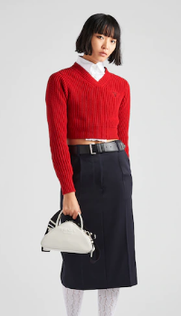 Prada Leather Triangle bag 1BB082 white Prada Leather Triangle bag 1BB082 white