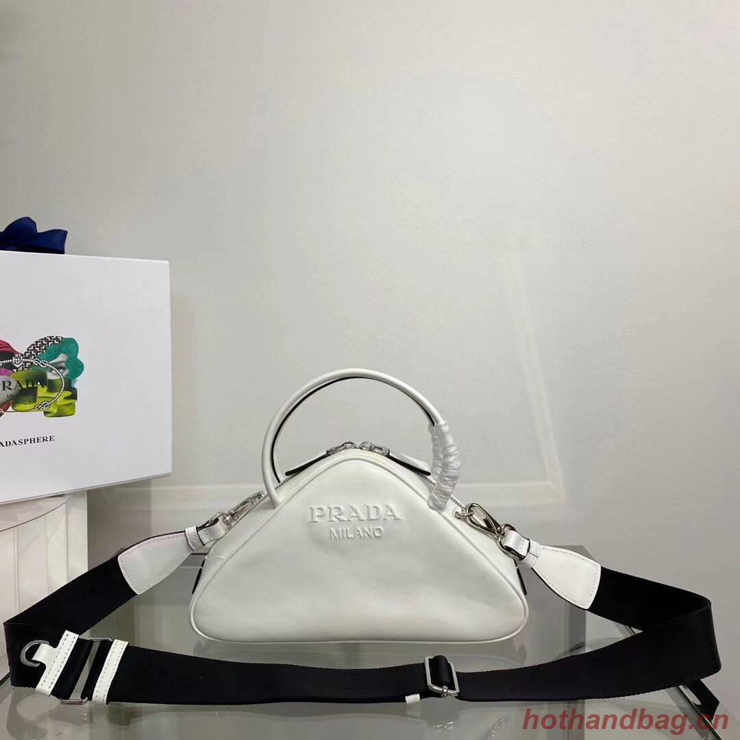 Prada Leather Triangle bag 1BB082 white Prada Leather Triangle bag 1BB082 white