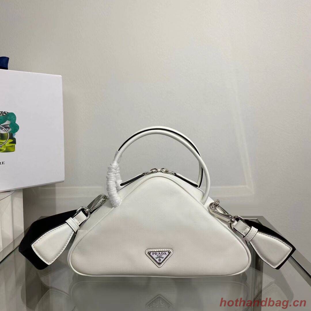 Prada Leather Triangle bag 1BB082 white Prada Leather Triangle bag 1BB082 white