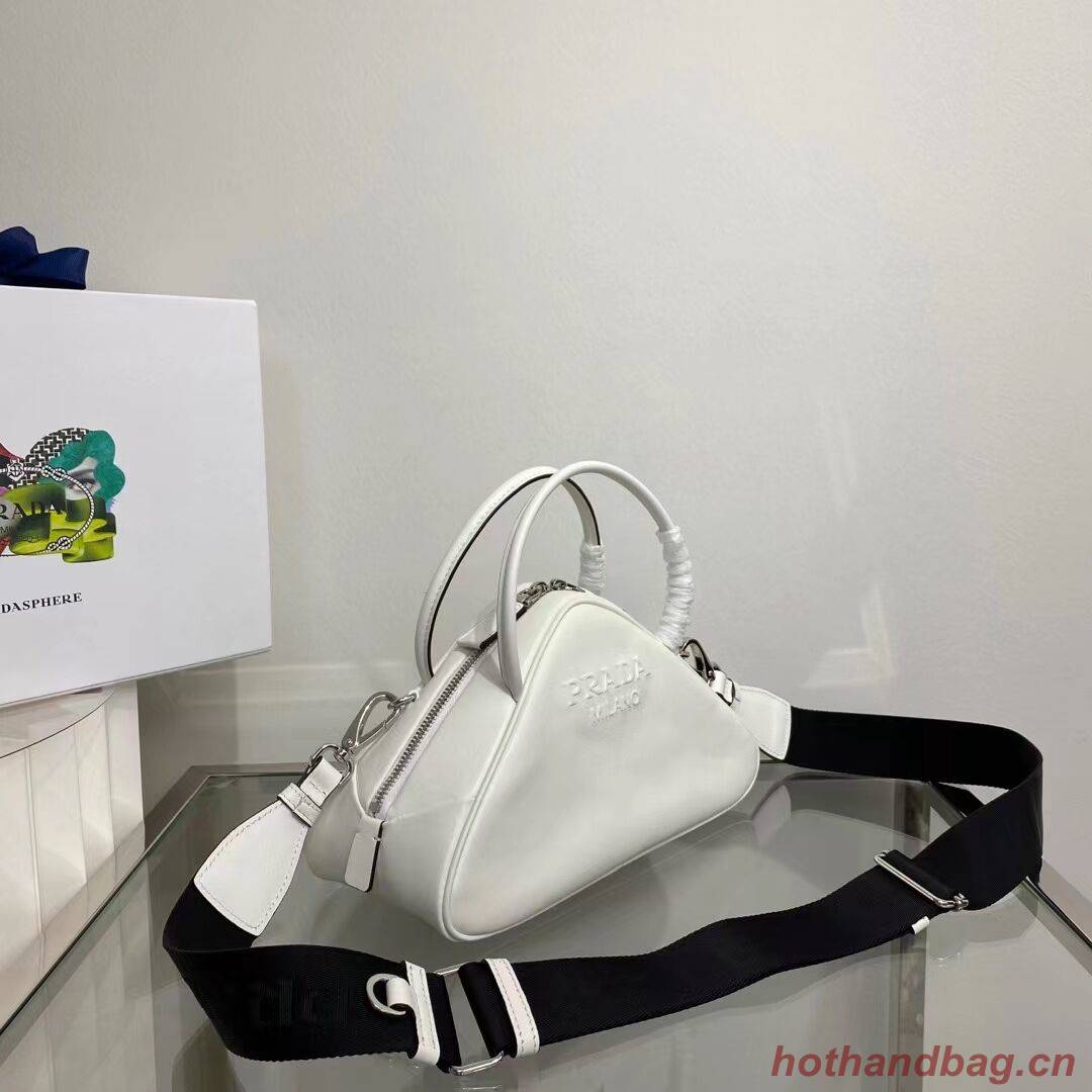 Prada Leather Triangle bag 1BB082 white Prada Leather Triangle bag 1BB082 white