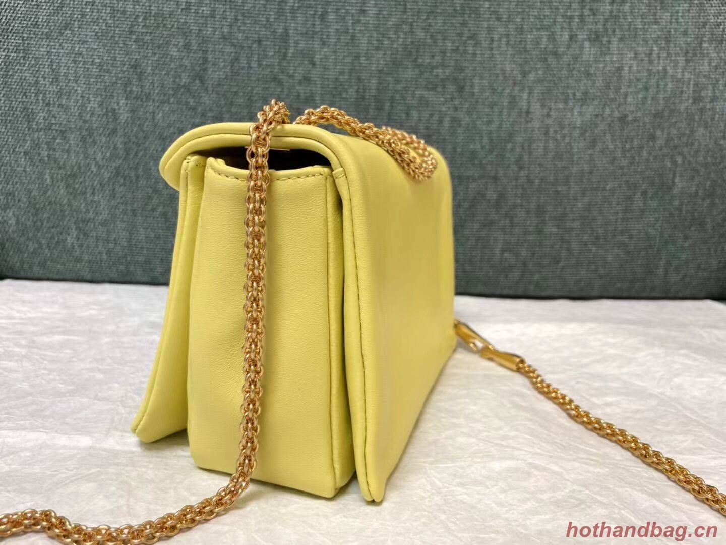 VALENTINO GARAVANI One Stud Sheepskin Shoulder Bag XW0B0K21 yellow VALENTINO GARAVANI One Stud Sheepskin Shoulder Bag XW0B0K21 yellow