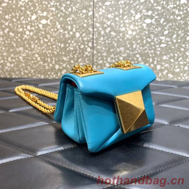 VALENTINO GARAVANI mini One Stud Sheepskin Shoulder Bag XW0P0X98H blue