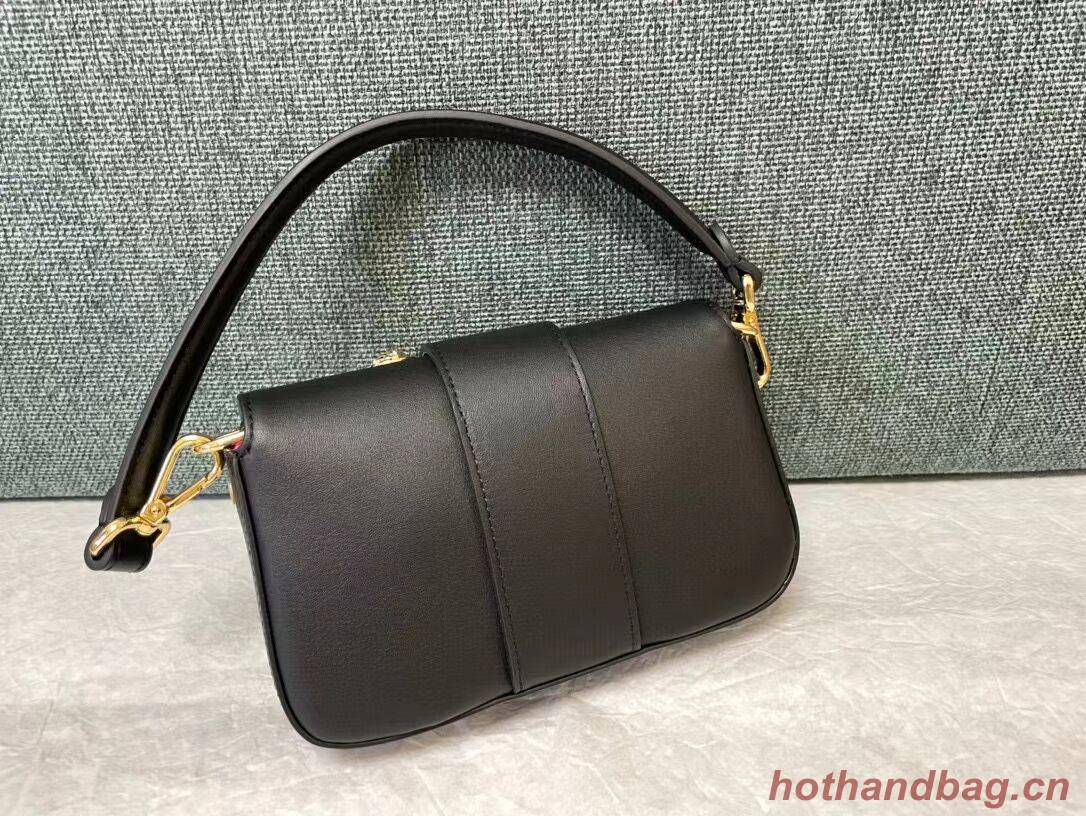 Fendi Brooch mini baguette Fendace leather bag 8BS066A black Fendi Brooch mini baguette Fendace leather bag 8BS066A black