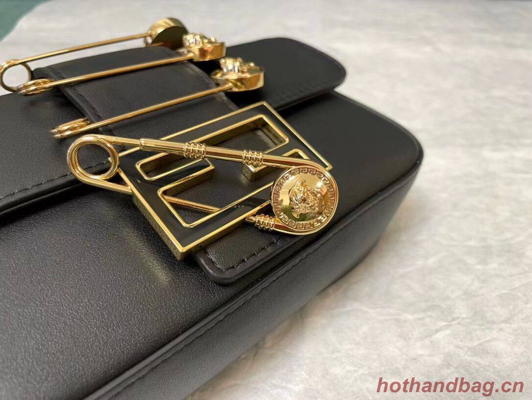 Fendi Brooch mini baguette Fendace leather bag 8BS066A black Fendi Brooch mini baguette Fendace leather bag 8BS066A black
