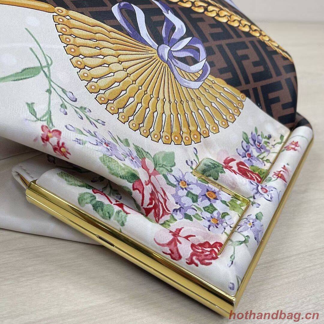 Fendi First Medium Fendace White printed silk bag 8BP127A brown Fendi First Medium Fendace White printed silk bag 8BP127A brown