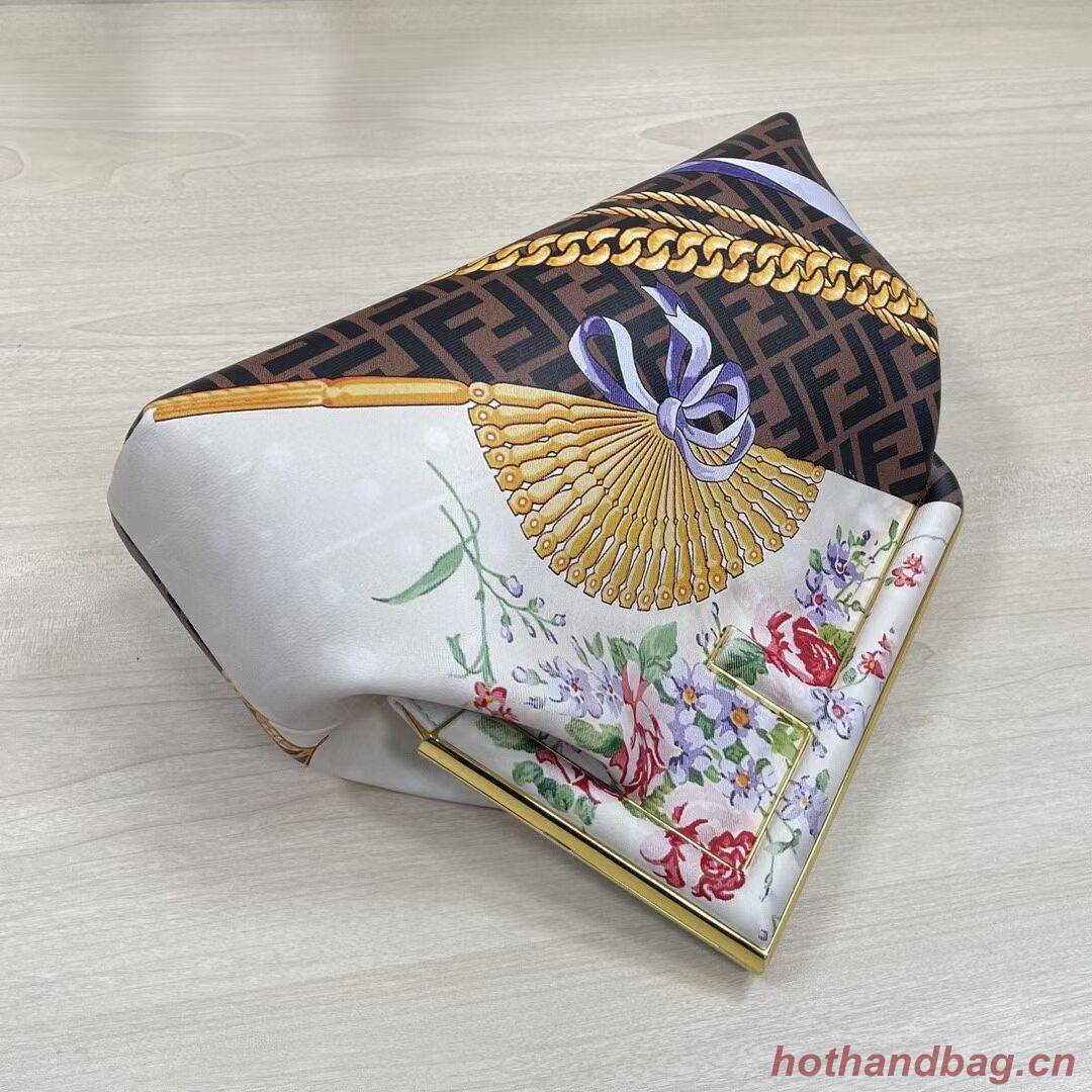 Fendi First Medium Fendace White printed silk bag 8BP127A brown Fendi First Medium Fendace White printed silk bag 8BP127A brown