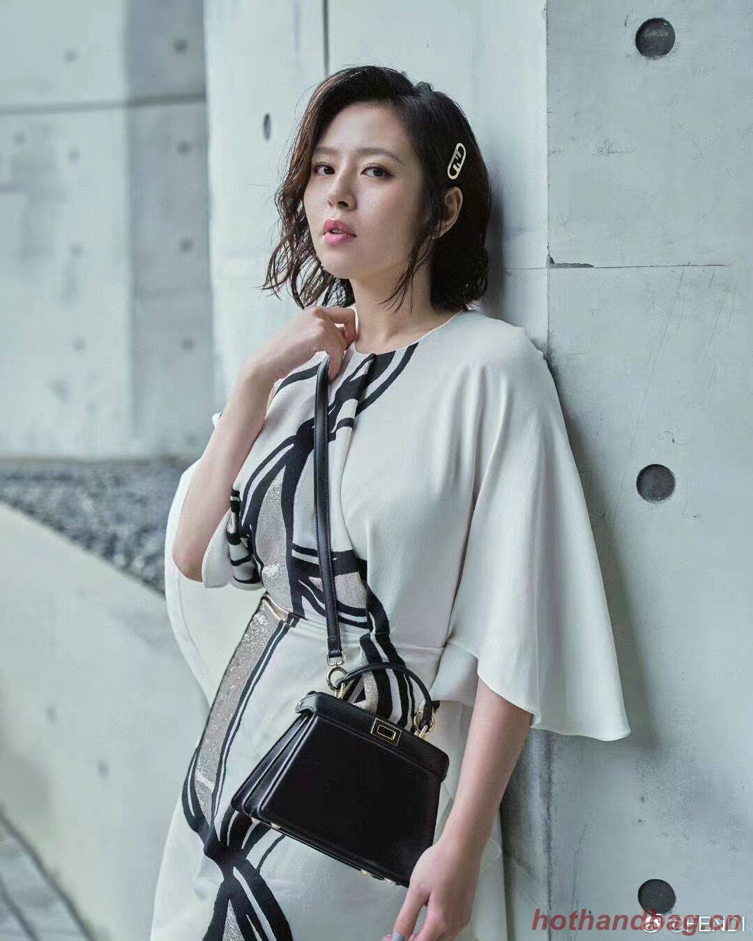 Fendi Peekaboo ISeeU mini leather bag 8BR3118 black Fendi Peekaboo ISeeU mini leather bag 8BR3118 black