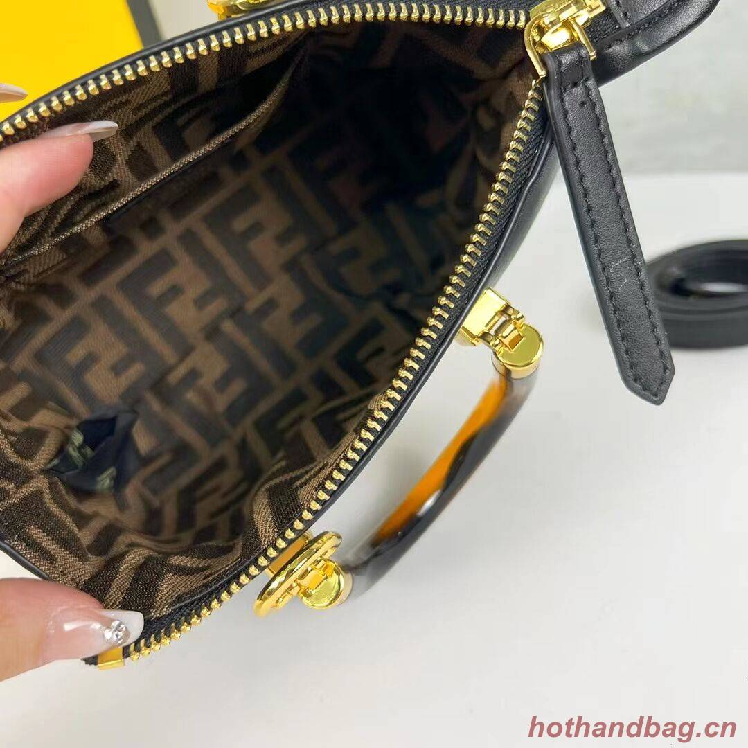 Fendi By The Way Mini Small leather Boston bag 8BS067A black Fendi By The Way Mini Small leather Boston bag 8BS067A black