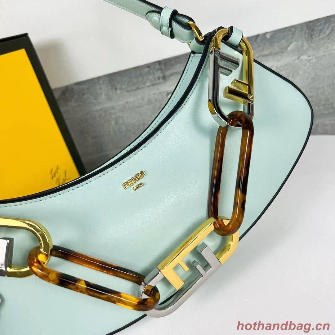 Fendi O Lock Swing Mint green leather pouch 8BS068A green Fendi O Lock Swing Mint green leather pouch 8BS068A green