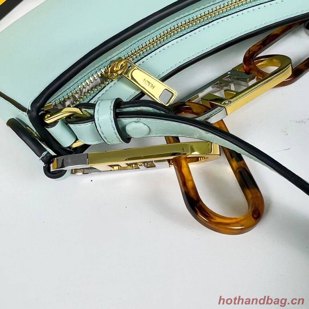 Fendi O Lock Swing Mint green leather pouch 8BS068A green Fendi O Lock Swing Mint green leather pouch 8BS068A green