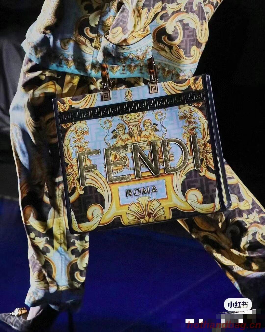 Fendi Sunshine Medium Fendace Printed white leather shopper 8BH386A-3 Fendi Sunshine Medium Fendace Printed white leather shopper 8BH386A-3