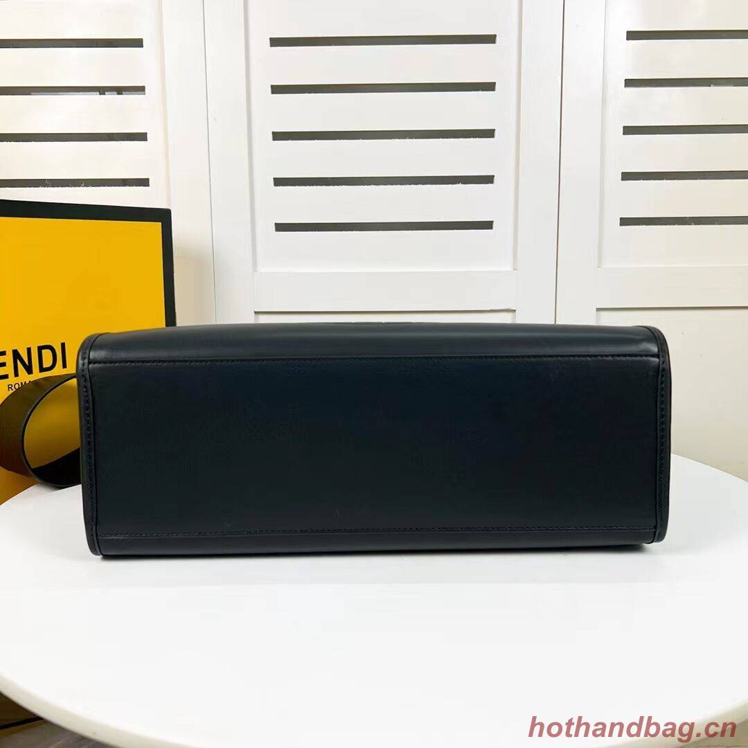 Fendi Sunshine Medium Fendace Printed black leather Logo shopper F0873 black Fendi Sunshine Medium Fendace Printed black leather Logo shopper F0873 black