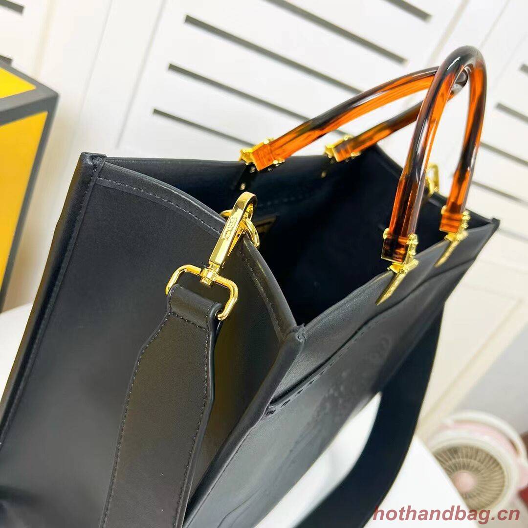 Fendi Sunshine Medium Fendace Printed black leather Logo shopper F0873 black Fendi Sunshine Medium Fendace Printed black leather Logo shopper F0873 black