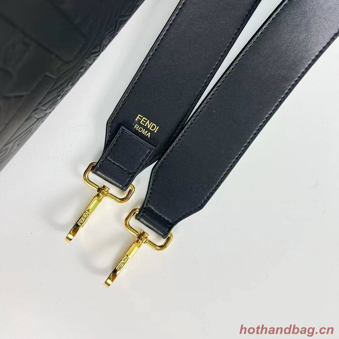 Fendi Sunshine Medium Fendace Printed black leather Logo shopper F0873 black Fendi Sunshine Medium Fendace Printed black leather Logo shopper F0873 black