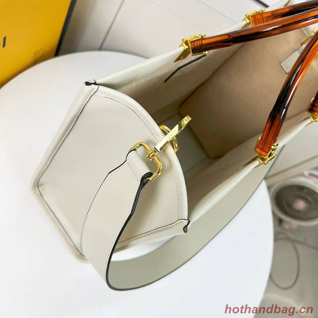 Fendi Sunshine Medium Fendace Printedleather Logo shopper F0873 white Fendi Sunshine Medium Fendace Printedleather Logo shopper F0873 white