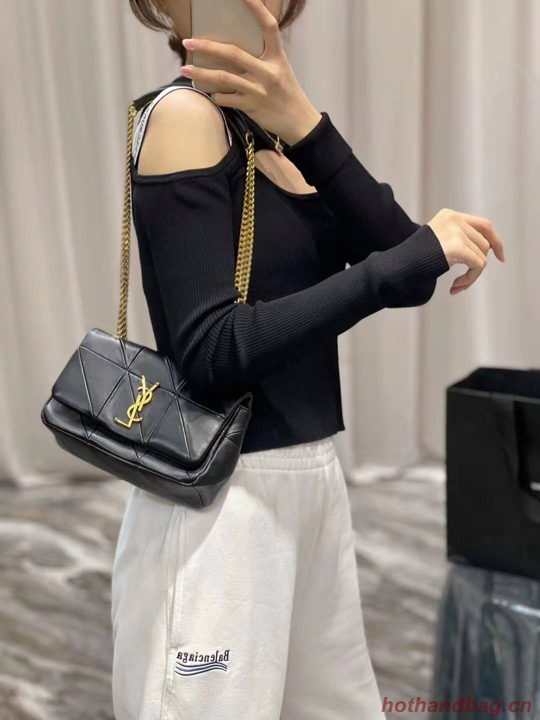 SAINT LAURENT LE 57 HOBO BAG IN QUILTED LAMBSKIN 651820 black SAINT LAURENT LE 57 HOBO BAG IN QUILTED LAMBSKIN 651820 black