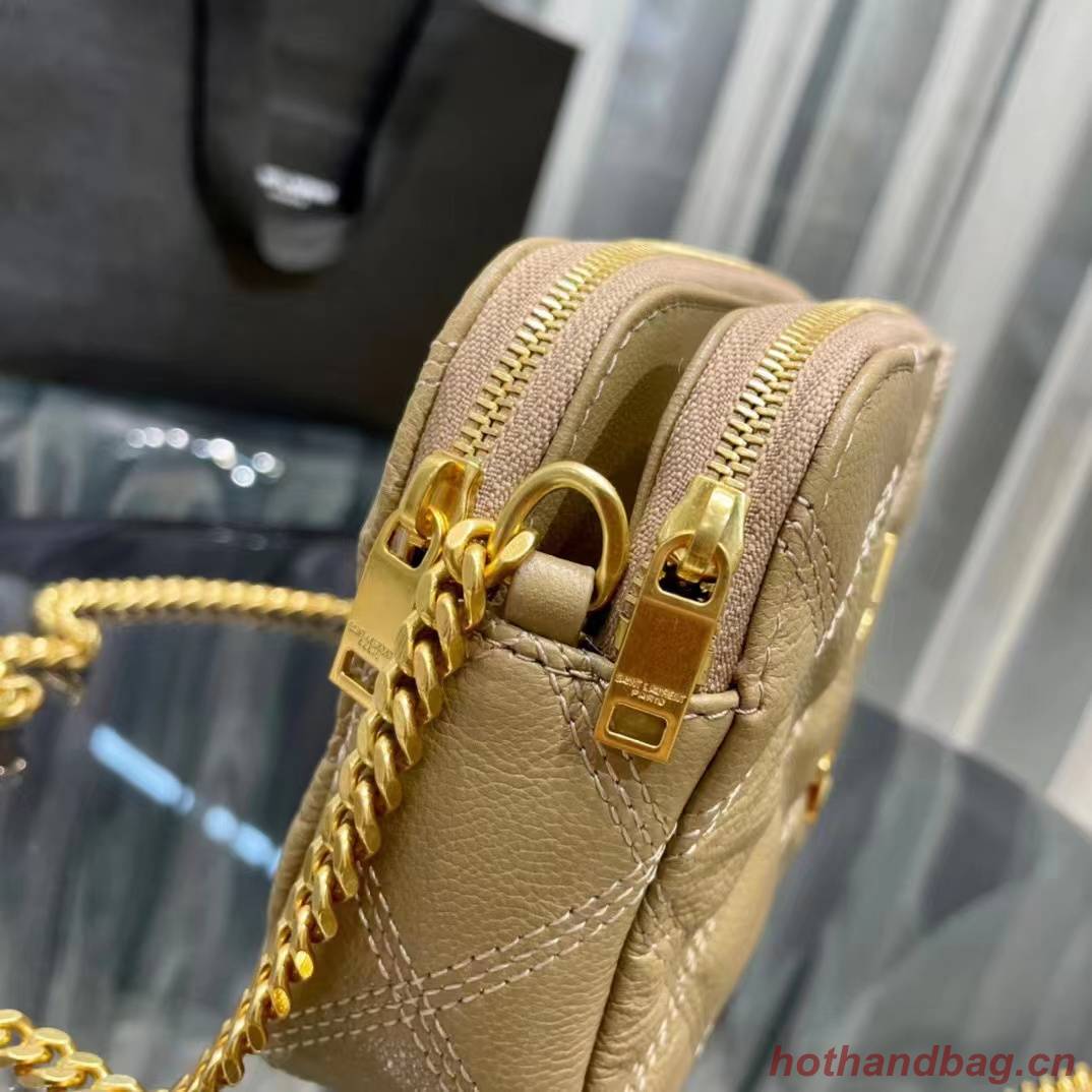 SAINT LAURENT MONOGRAM CHAIN WALLET IN LEATHER 655941 BEIGE SAINT LAURENT MONOGRAM CHAIN WALLET IN LEATHER 655941 BEIGE