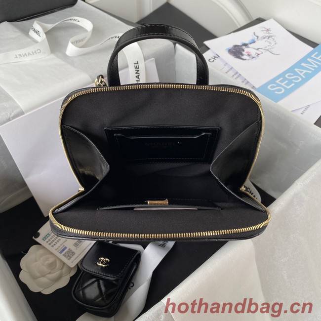 Chanel Lambskin & Gold-Tone Metal Backpack AS3332 black