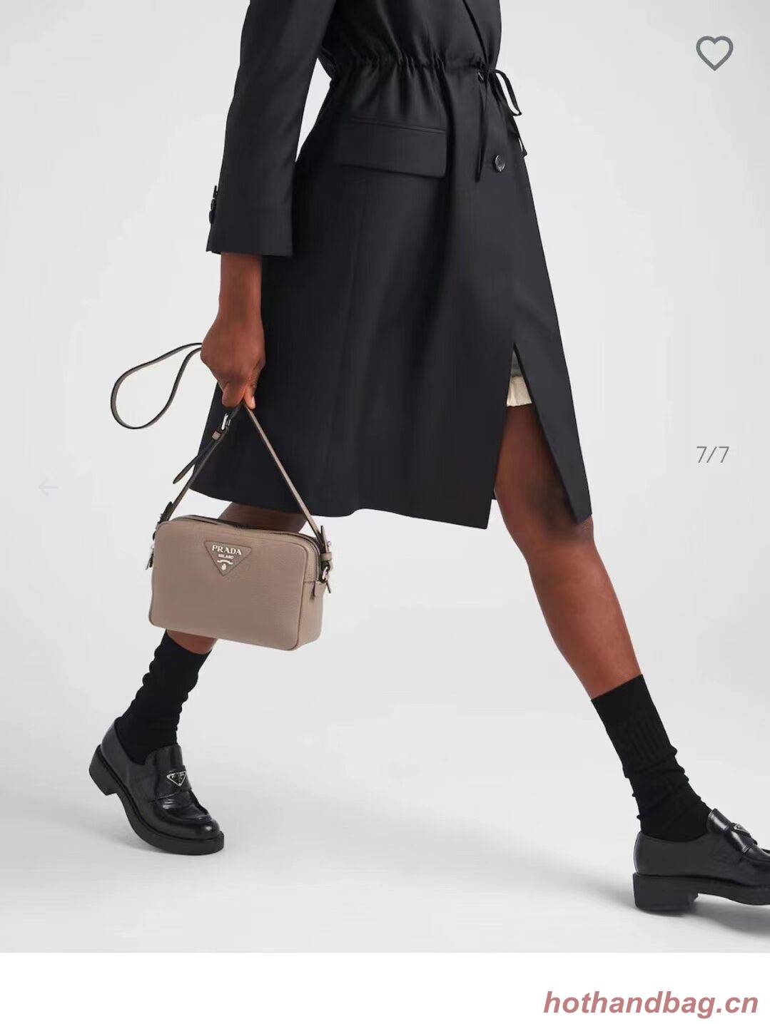 Prada Leather bag with shoulder strap 1DB820 gray Prada Leather bag with shoulder strap 1DB820 gray