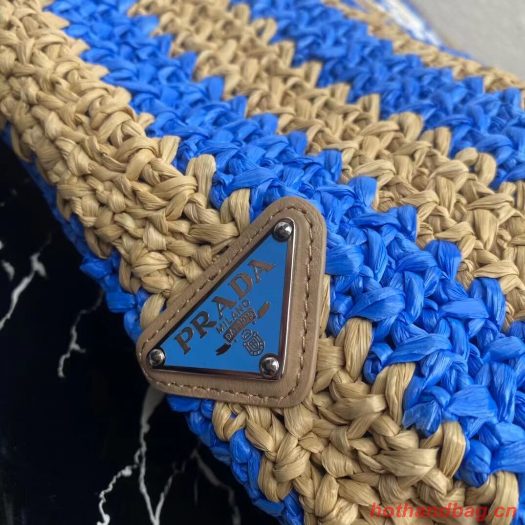 Prada Raffia tote bag 1NE229 blue Prada Raffia tote bag 1NE229 blue