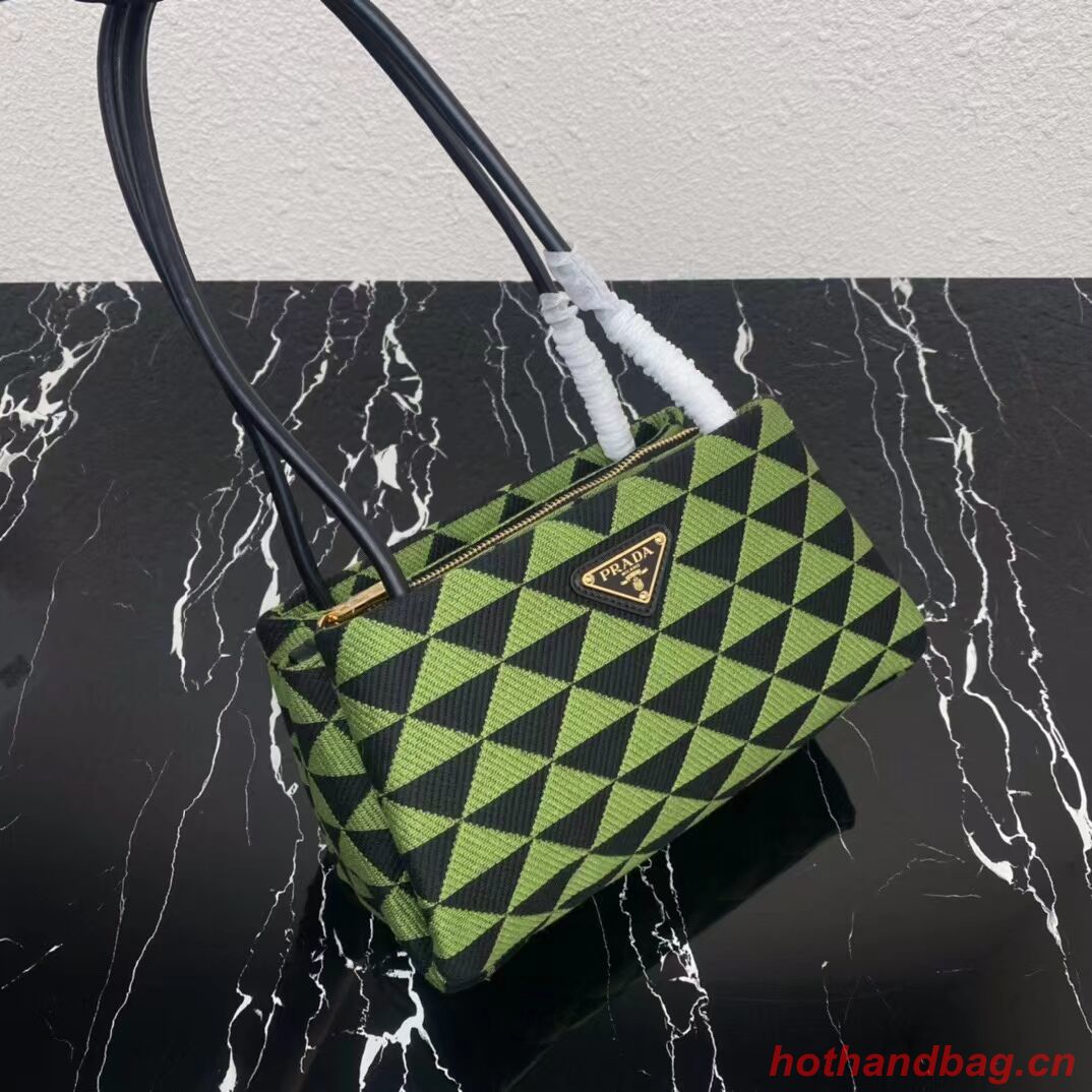 Prada Small embroidered fabric Symbole bag 1BA368 green Prada Small embroidered fabric Symbole bag 1BA368 green