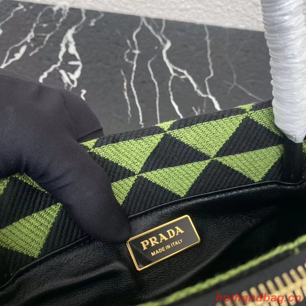 Prada Small embroidered fabric Symbole bag 1BA368 green Prada Small embroidered fabric Symbole bag 1BA368 green