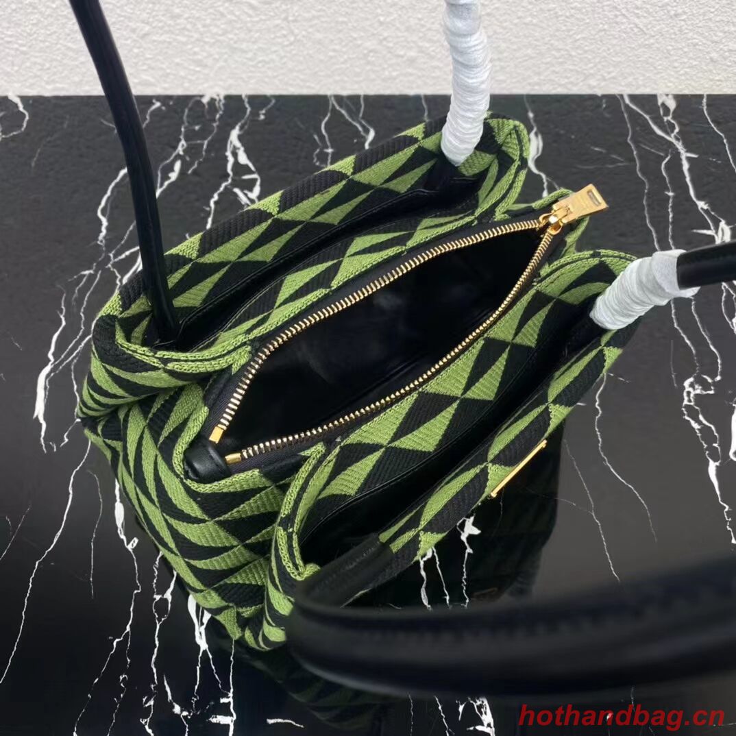 Prada Small embroidered fabric Symbole bag 1BA368 green Prada Small embroidered fabric Symbole bag 1BA368 green
