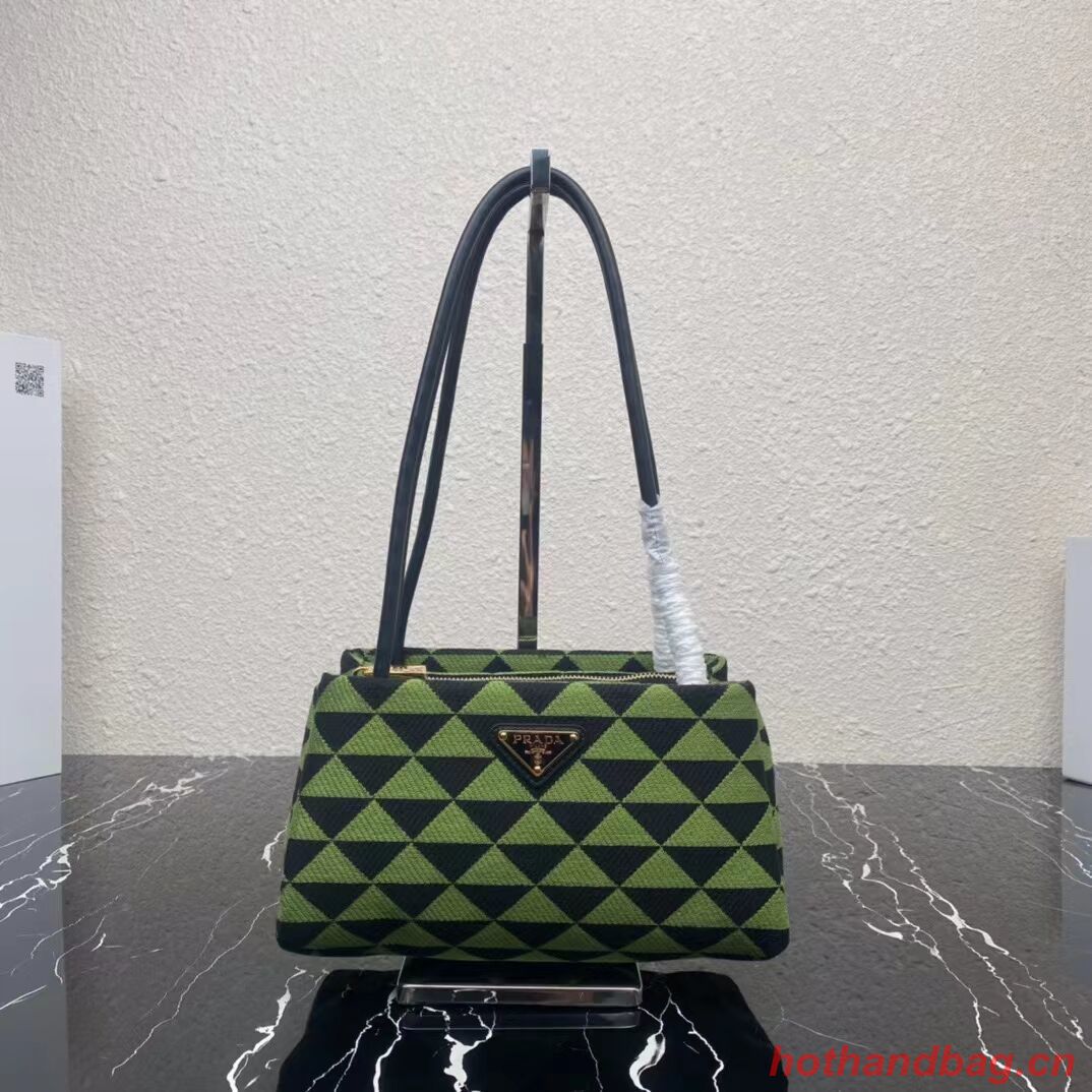 Prada Small embroidered fabric Symbole bag 1BA368 green Prada Small embroidered fabric Symbole bag 1BA368 green