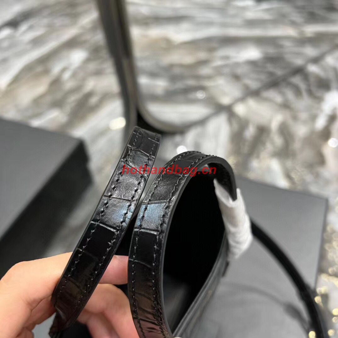 SAINT LAUREN shoulder bag IN CROCODILE-EMBOSSED LEATHER Y722366 black SAINT LAUREN shoulder bag IN CROCODILE-EMBOSSED LEATHER Y722366 black